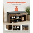 thumbnail image 3 of KFFKFF Entryway Shoe Bench  with Cushion, Shoe Storage with Lift-Top Compartment, 300lbs Capacity Bench with 3 Storage Sections for Hallway, Living Room, 31.7 x 12.0 x 17.5Inch, 3 of 9