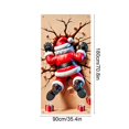 thumbnail image 3 of hengsof Christmas Door Cover Banner Decorations Santa Claus Door Cover Holiday Wall Backdrop for Winter Front Porch Banners Indoor Outdoor Christmas Party Decor 35x71 inch, 3 of 6