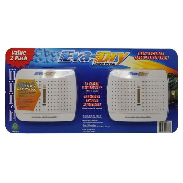 EvaDry Renewable Mini Dehumidifiers Damp In Dry Out 2 Pack Walmart