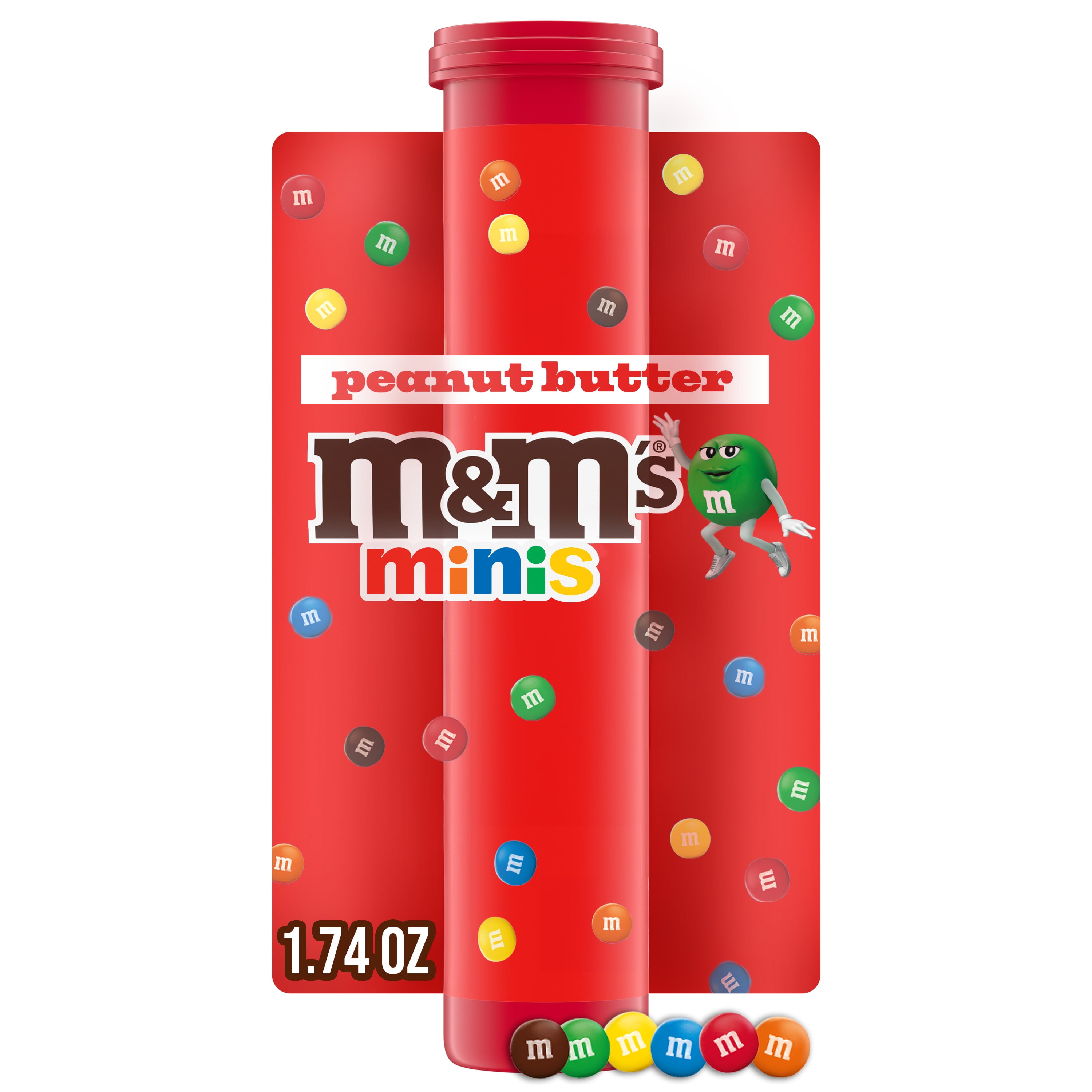 (4 pack) M&M's Minis Peanut Butter Milk Chocolate Candy - 1.74 oz Mega Tube (Packaging May Vary)