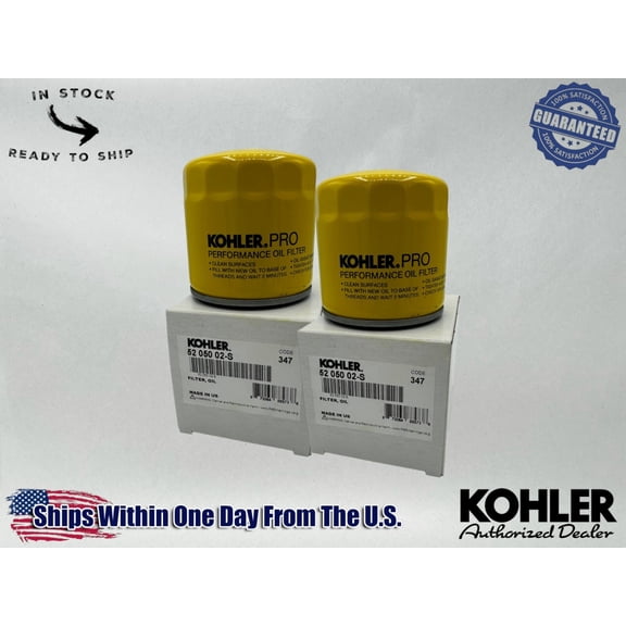 Kohler Genuine OEM Authentic Pro Oil Filter 52 050 02-S-2PACK