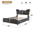thumbnail image 3 of Christopher Knight Home Modern PU Upholstered Full Bed Frame with Butterfly Headboard, Wood Frame, Black, 3 of 9