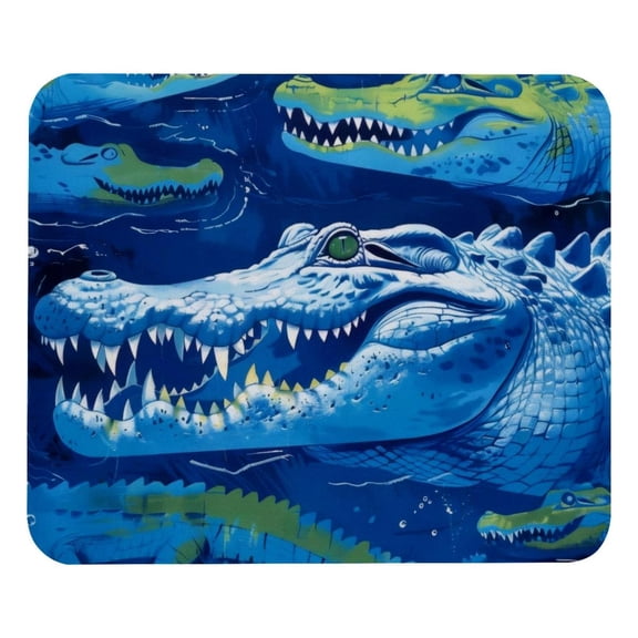 PhooArto Comfortable Mouse Pad Blue Crocodile Pattern Desktop Mousepad , 21 x 25 cm Mouse Mat, Non-Slip Rubber Base, Improves Speed and Precision