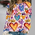 thumbnail image 5 of FDGIU ‌Women's Love Heart Sweatshirt, Valentine's Day Graphic Tee Long Sleeve Casual Top for Party & Gift Exchange, 5 of 5