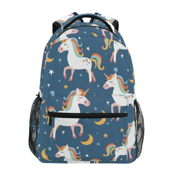 ALAZA Stylish Backpack Unicorn with Moon and Star Elementary Bookbag Personalized Laptop School Bags Travel Daypack