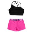 thumbnail image 4 of LiiYii Kids Girls Ballet Jazz Dance Costume Crop Top with Shorts Pantskirt 2 Piece Gymnastic Outfit Gardenia Rose 14, 4 of 5