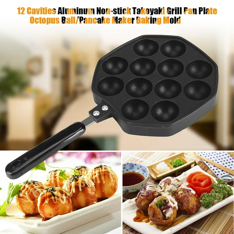 16 Hole Cast Iron Takoyaki Pan Cast Iron Skillet Nonstick Takoyaki Pan  Cooking Mould Tray Kitchen Accessories For Baking Octopus Ball Egg Puffs