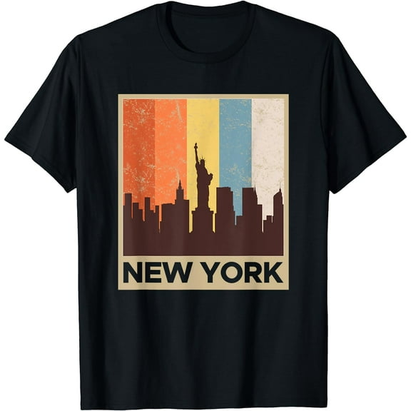 New York City Skyline Shirt Vintage Retro 70's NYC Graphic