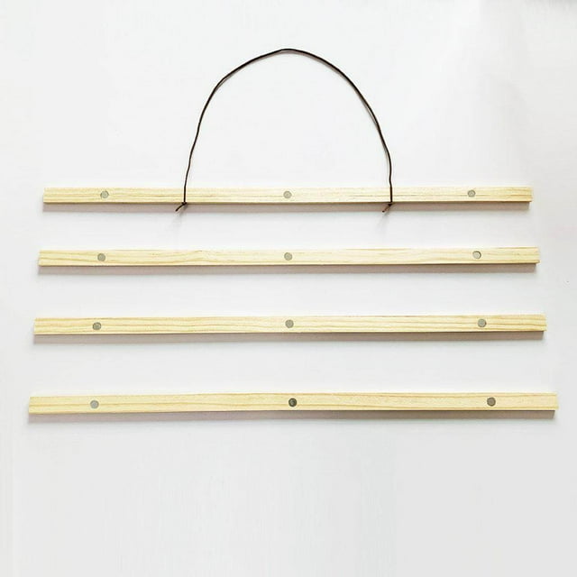 Baohd 21CM-61CM DIY Magnetic Wooden Photo Hanger Frame Scroll Print Poster Picture 41cm