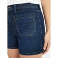 thumbnail image 5 of Time and Tru Women's High Rise Patch Pocket Denim Shorts, 4" Inseam, Sizes 0-20, 5 of 6