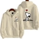 thumbnail image 1 of Snoopy-Chaqueta blanca con capucha y cremallera para mujer, sudadera informal para hombre, ropa de gran tamaño con dibujos de Anime para parejas, primavera y otoño 2024, 1 of 2