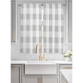 thumbnail image 4 of Grey White Buffalo Check Bedroom Curtains 63 Inches length, Farmhouse Plaid Modern Geometric Window Treatment Curtain Drapes, Rod Pocket Curtain Panels for Living Room Kitchen, 42"x63", 2 Panels, 4 of 7
