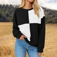 thumbnail image 5 of Oplxuo Womens Colorblock Sweatshirt Casual Long Sleeve Pullover Tops Loose Crewneck Fall Going Out T Shirts, 5 of 7