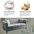 thumbnail image 3 of 80" Chesterfield Sofa, Teddy Button Tufted Upholstered 3 Seater Sofa Couch with Rolled Arms and Nailhead Modern Accent Sofa with 2 Pillows for Living Room Bedroom Office, Grey, 3 of 7