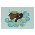 thumbnail image 3 of Zodiac Taurus Cutting Board, Cosmic Cartoon Art Bull Character Behind Blue Fluffy Cloud with Yellow Stars, Decorative Tempered Glass Cutting and Serving Board, Small Size, Multicolor, by Ambesonne, 3 of 5