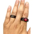 thumbnail image 5 of 2 Matching Rings His and Hers Ring Couple Rings Wedding Ring for him and Her Womens Ring Men Ring Black Rings, 5 of 7