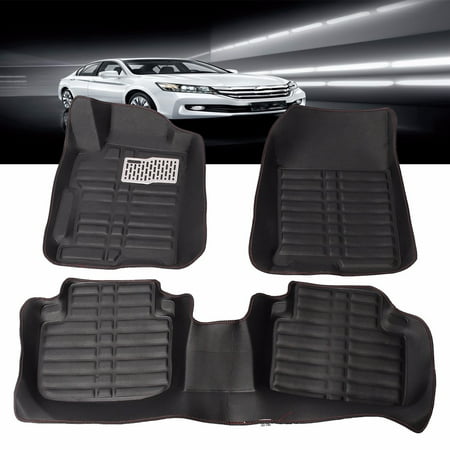 Waterproof Car Floor Cover Leather Front&Rear Liner Mat Black For Honda accord (Best Waterproof Car Floor Mats)