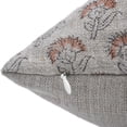 thumbnail image 3 of Fabdivine Block Print Throw Pillow Cover, 22x22 Inch Thick Thick Linen Outdoor Cushion Cover, Floral Print Boho Design Rust Pillow Cover for Sofa and Couch, 3 of 5