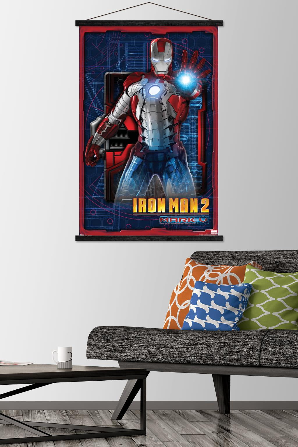 Marvel Cinematic Universe - Iron Man 2 - Briefcase Armor Wall Poster with Wooden Magnetic Frame, 22.375" x 34"