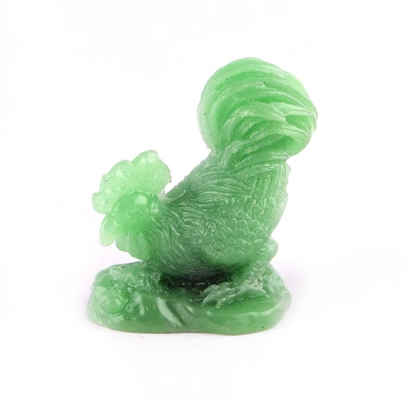 3" Green Chinese Zodiac Rooster Statue Figurine