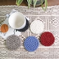 thumbnail image 4 of Artisan Crafted 100% Wool Trivets, Heat Resistant Coasters For Your Dining Table, Thick Absorbent Design Ensures No Water Rings, Non-Slip Liner For Added Stability, Easy To Clean And Store, 4 of 5