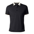 thumbnail image 1 of BOBOGOJP Polos en Tricot pour Hommes Performance Anti-Humidité (Noir, TG), 1 of 5