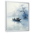 thumbnail image 2 of Designart "Blue Boat Asian beauty" Asian Floater Framed Canvas Art Print, 2 of 7