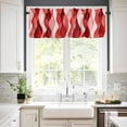 thumbnail image 2 of Hokiten Rod Pocket Curtain Valance, Red Striped Farmhouse Window Valance for Living Room, Bedroom, Kitchen Modern Gradient Geometric Ripple Stripes 60"W x 18"L, 2 of 8