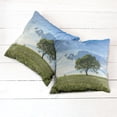 thumbnail image 2 of Ambesonne Nature Throw Pillow Cover 2 Pack, Tree on Field Summer, 20", Green Blue, 2 of 6