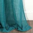 thumbnail image 3 of 2 Piece Linen Textured Semi-Sheer Grommet Top Curtain Panel Drape Set (84" Long, Teal), 3 of 4