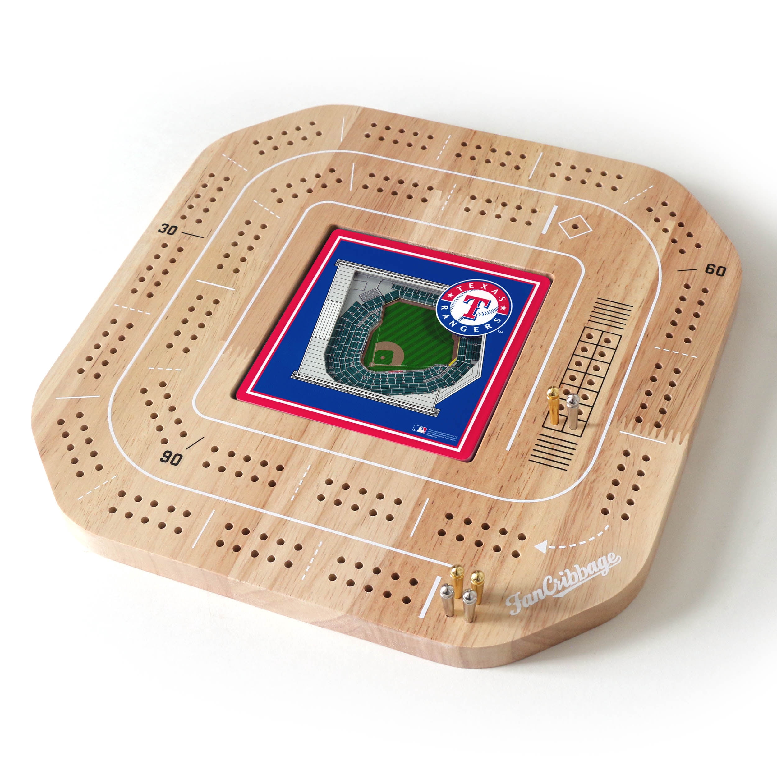 YouTheFan MLB Texas Rangers Stadiumview Cribbage
