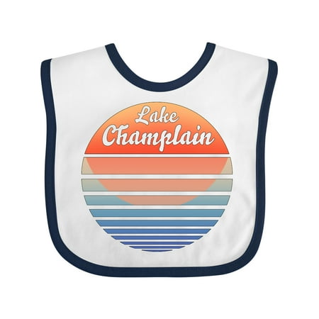 

Inktastic Lake Champlain Retro Sunset Gift Baby Boy or Baby Girl Bib