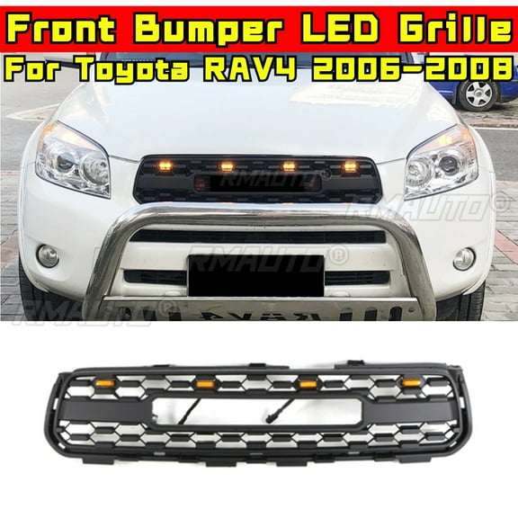 Bumper Grill For Toyota RAV4 2006-2008 Car Front Bumper Racing Grille Body Kit ABS Plastic Front Bumper Grille Car Accessories
