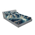 thumbnail image 2 of Ambesonne Abstract Mountains Fitted Sheet & Pillow Sham Set, Dreamy Night, Calking, Night Blue and Coconut, 2 of 2