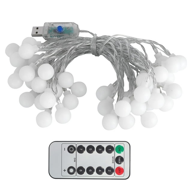 Decoración de fiesta, 40LED Globe Ball String Lámpara de cadena de luz decorativa Salida de alta intensidad Jadeshay A