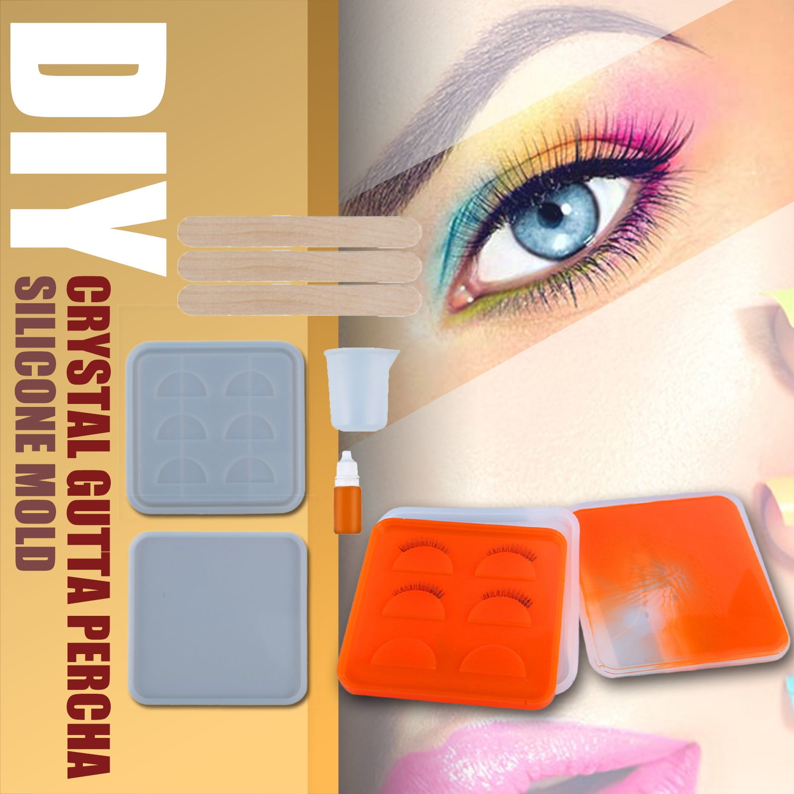 DIY Crafts Eyelash Storage Box Silicone Mould Resin Mold Eyelashes Display Tray 