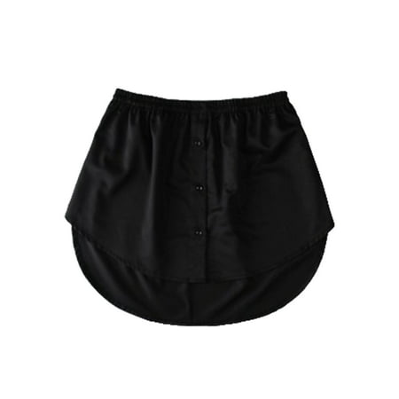 

Tmosphere Shirt Extenders False Tail Blouse Detachable Hemline Lower Adjustable Skirt Sweep Clothing Accessories Half-Length Hem black S