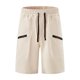 thumbnail image 4 of Pantalones Cortos para Hombre con Cremallera Bolsillos de Color Sólido Casual Multi-Bolsillo Cremallera Cordón Elástico-Cintura Carga Medio Pantalones Cortos, Poliéster, 4 of 7