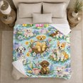 thumbnail image 5 of Adorable Easter Puppy, Cozy Pet Portrait Pattern, Warm Flannel Blanket for Living Room and Bedroom with Detailed Artwork, Dog Lovers Easter Gift, Pet Lover Home Decor, 5 of 9