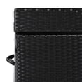 thumbnail image 6 of 230 Gallon Wicker Deck Box with Lockable Lid, Outdoor Storage Box with Portable Wheels & Handles, Waterproof Patio Rattan Container for Garden, Balcony, Yard, Black, 6 of 9