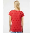 thumbnail image 3 of Code Five B03738706 Women Star Print Scoop Neck T-Shirt, Red Star - Extra Large, 3 of 5