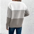 thumbnail image 3 of Yokua Women's Striped Sweater Boat Neck Colorblock Knitted Sweater Casual Long Sleeve Pullover Fashion Sweater Top, 3 of 7