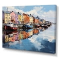 thumbnail image 2 of Designart "Reflectionsan Acrylic Ireland Harbor painting I" Cityscapes Canvas Art Print, 2 of 5