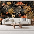 thumbnail image 2 of Peel and Stick Wallpaper Wall Murals Mushroom Boho Black Brown Mushroom Forest 69"H x 96"W Removable Wall Paper Self-Adhesive Wall Decor for Bedroom Living Room Nursery, 2 of 7