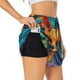thumbnail image 1 of Balery Colorful Textured Chihuahua Pantalones cortos deportivos para mujer con forro y dos bolsillos, elásticos, para entrenamiento, gimnasio, yoga-Small, 1 of 7