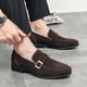 thumbnail image 1 of Zapatos bajos de manga de negocios formales con hebilla de cinturón de gamuza informal retro profesional para hombre Wmkox8yii  123q2559, 1 of 5