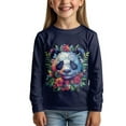thumbnail image 2 of DISNIMO Panda Flower Long Sleeve Kids T Shirts Girls Size 13-14 Youth T Shirt Girls Long Sleeve Crew Neck T Shirt for Girls Long Sleeve T-Shirts for Girls Long Sleeve Shirts Soft Shirt Boys, 2 of 7
