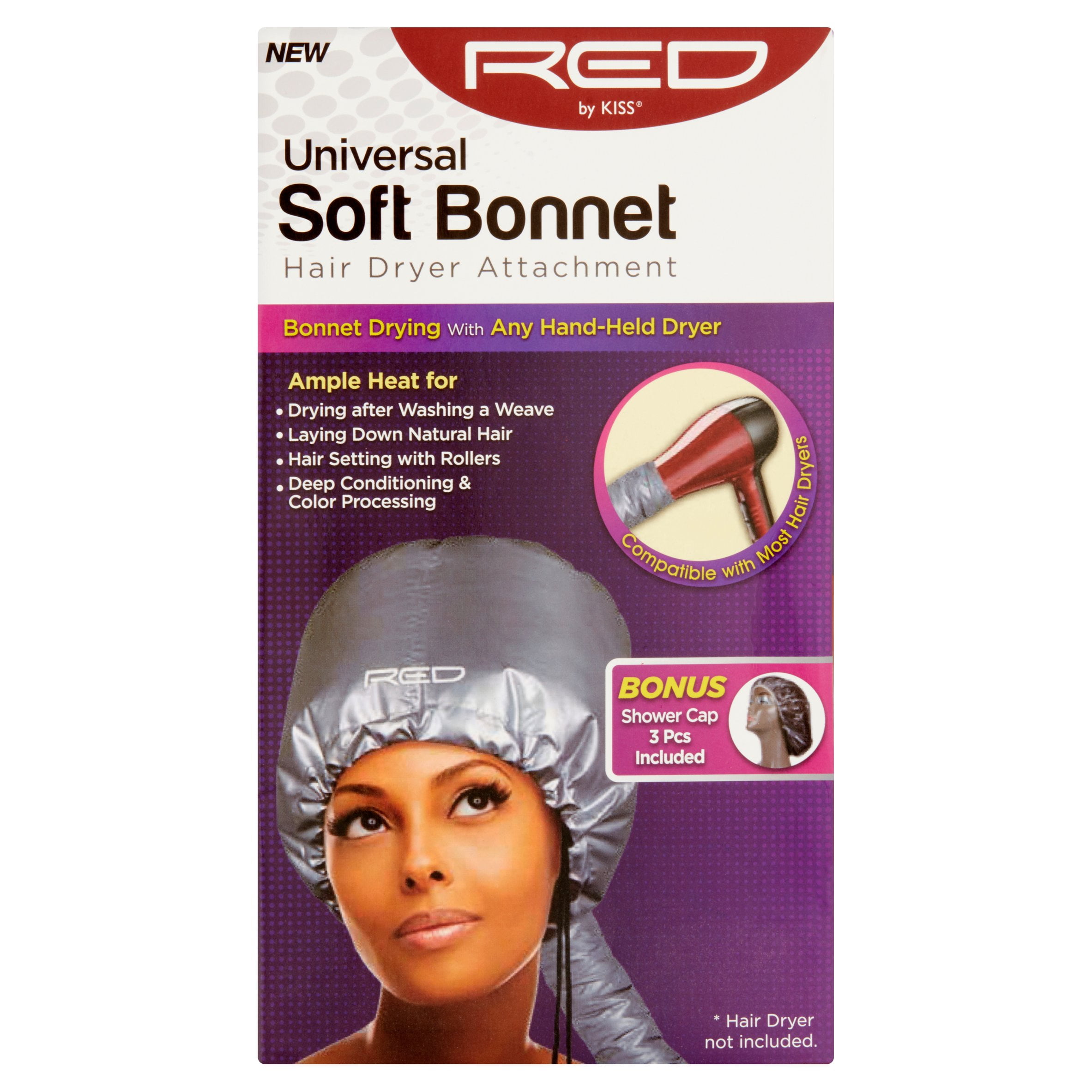 Red by Kiss Universal Soft Bonnet Hair Dryer Attachment 
