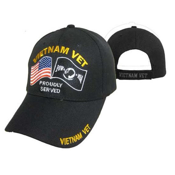 Vietnam Veteran Proudly Served USA & Pow Mia Flag Embroidered Cap Hat TOPW