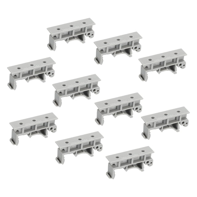 Unique Bargains PCB DIN Rail Mounting Bracket Carrier Clips, for 35mm DIN Rail Gray, 10 Sets